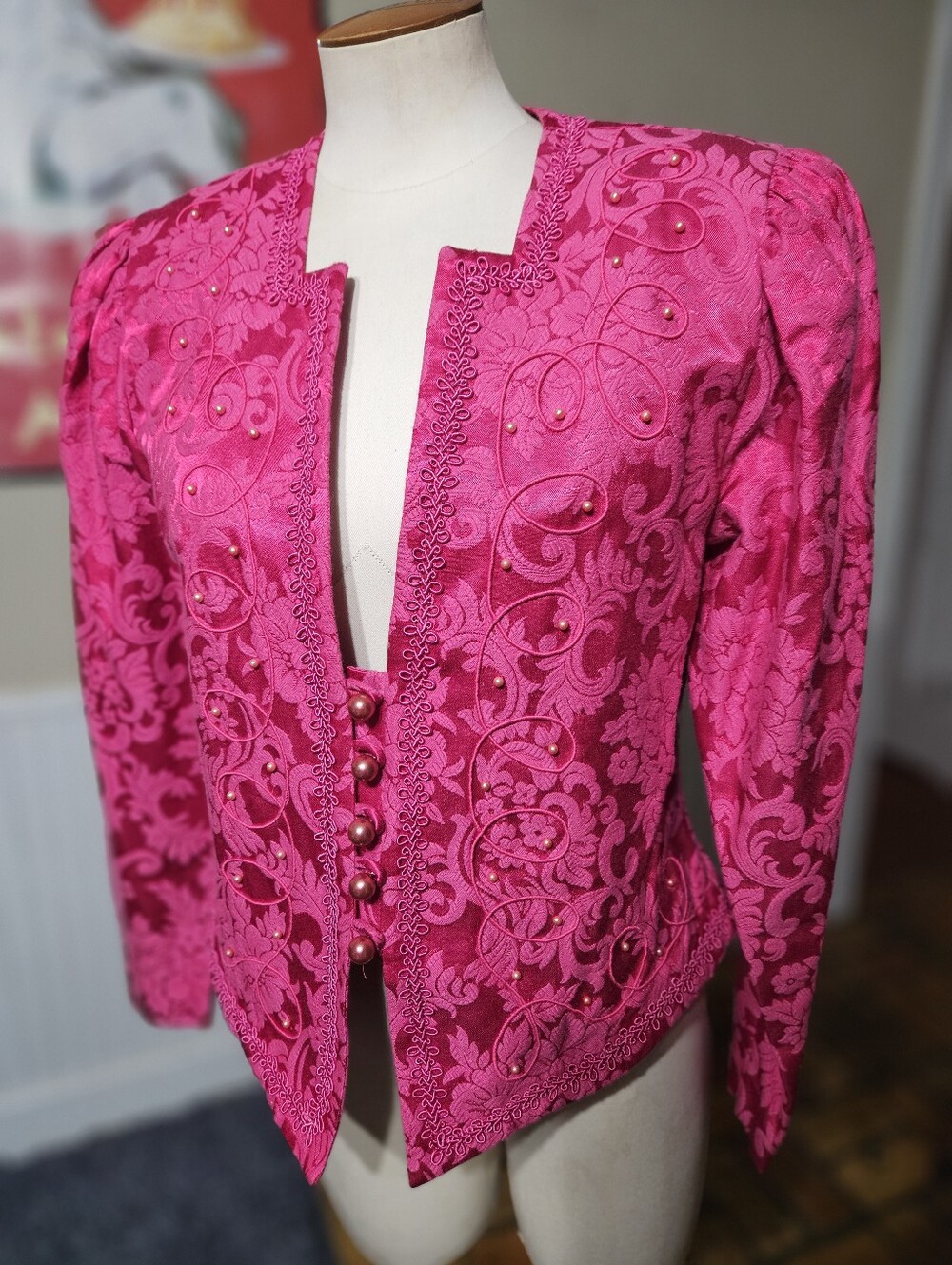 VTG 80s Nah Nah Johnathan Tait Hot Pink Jacket Size 12